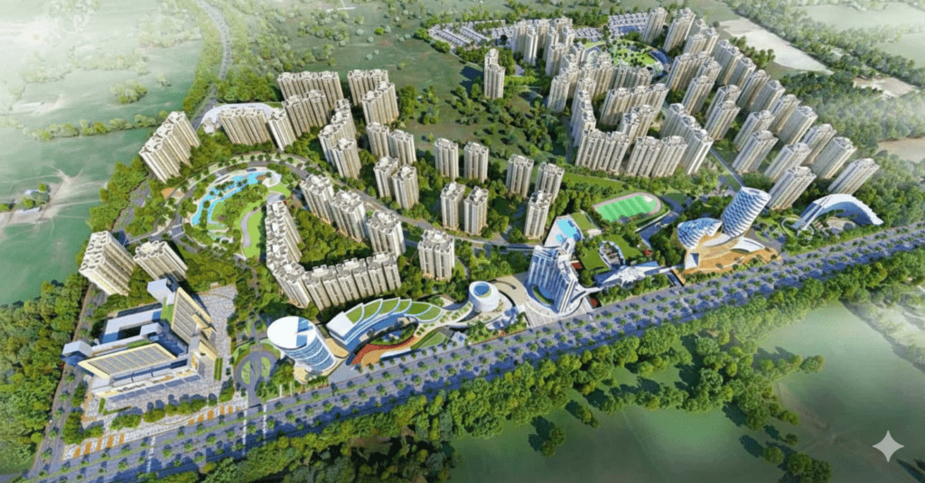 gaur-yamuna-city-drone-view